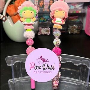 Strawberry rhinestone focal writing pen